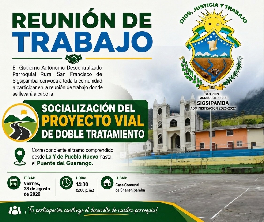 GAD Parroquial de Sigsipamba fortalece el trabajo comunitario